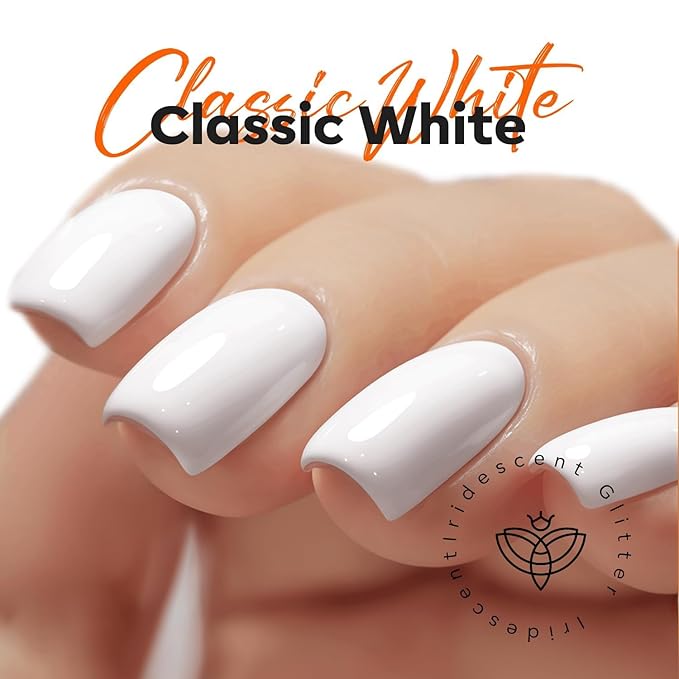 modelones Gel Top Coat Base Coat and White Gel Nail Polish 3 Pcs No Wipe Spring Gel Polish Set, Soak Off Nail Lamp Acid Free No Wipe Clear Base Top Gel Nail Polish Art Manicure Gifts for Women