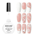 JODSONE White Swirl Nail Art Liner Gel Polish,10ml Classic Color 3D Nail Art Pens Effect Nail Print Design with Thin Brush for French Tips Manicure Painting DIY at Home - LB02