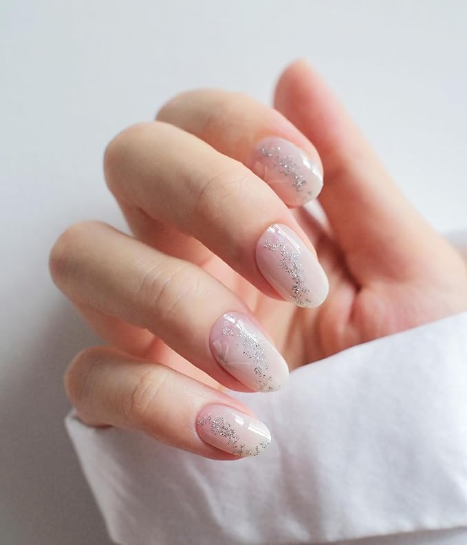 Nail Polish Strips (No UV Lamp Needed) - 22 Pcs Salon Quality Gel Nail Stickers - Long Lasting Wraps (Creamy Silk White)