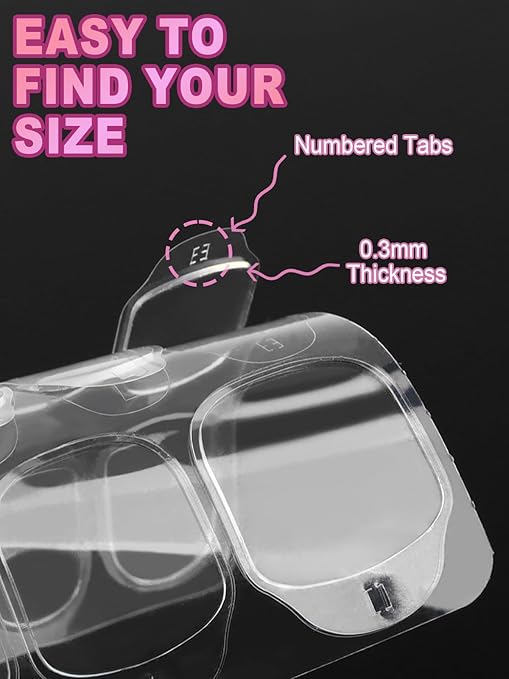 900PCS Nail Adhesive Tabs for Press on, EBANKU Waterproof Breathable Nail Glue Stickers Ultra-Thin Press on Nail Sticky Tabs in 15 Sizes, 30 Sheets Double Sided Transparent Nail Tape for Manicure DIY