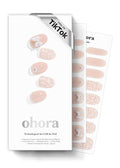 ohora Semi Cured Gel Nail Strips (N Cherie Tweed) - Works with Any Lamps, Salon-Quality, Long Lasting, Easy to Apply & Remove - Includes 2 Prep Pads, Nail File & Wooden Stick