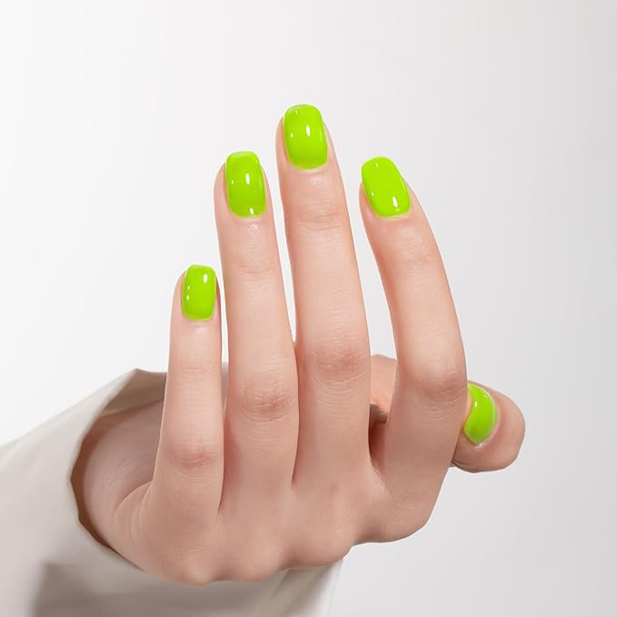 MAYCHAO 15ML Jelly Lime Green Gel Nail Polish 1Pc Bright Green Gel Polish Soak Off UV LED Transparent Nail Polish Nail Art Starter Manicure Salon DIY at Home, 0.5 OZ