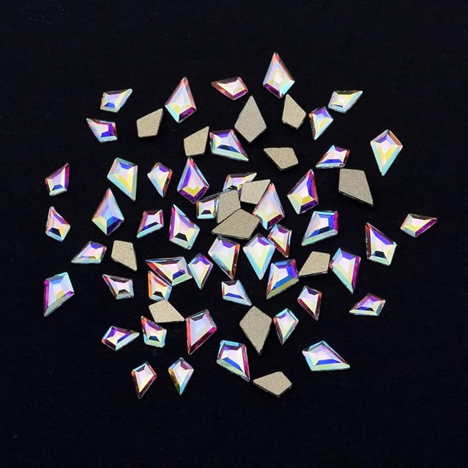 240pcs Popular 12 Styles Flatback Crystals Mix Sizes Multi Shapes Glass Crystal AB Rhinestones for Nail Art Craft 3D Decorations Flat Back Stones Gems Set Box