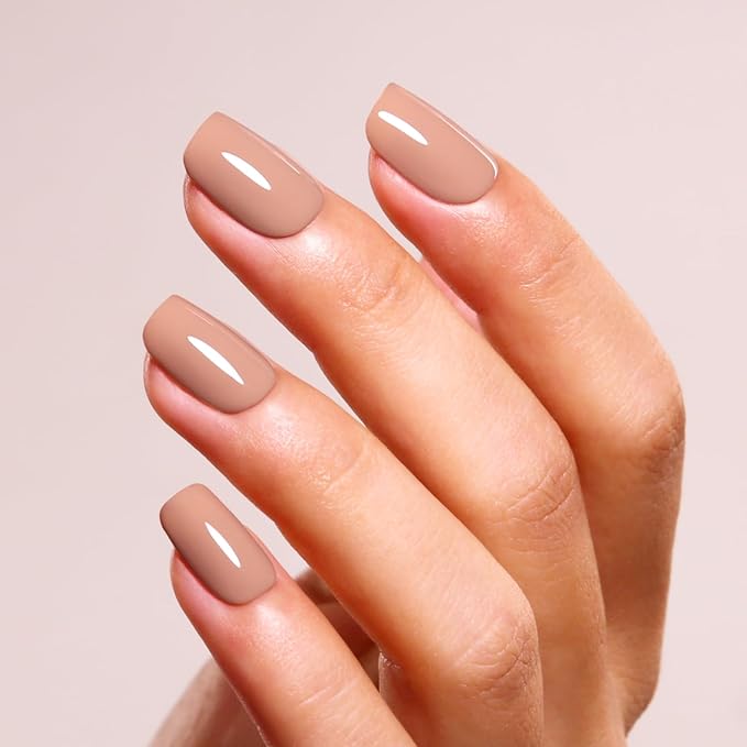 Gel Polish, 0.5 Fl Oz Nude Beige Gel Nail Polish Autumn Winter Soak Off LED UV Gel Nail Polish Art Starter Manicure Salon DIY Nail Gel Polish