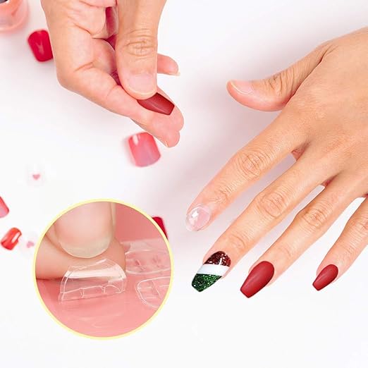 EBANKU 50Sheets Nail Adhesive Tabs, Double-Side Nail Glue Stickers for Press on Nail Sticky Tabs Waterproof Breathable Jelly Adhesive Tabs Manicure -1200Pcs