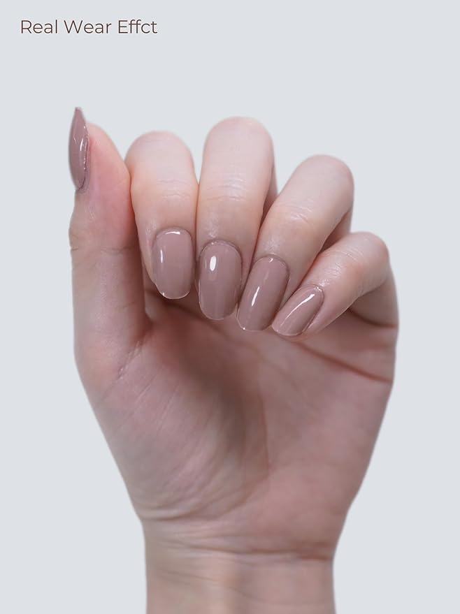 Semi Cured Gel Nail Strips - UV Light Gel Nail Stickers - 20 Long Lasting Salon Quality Wraps (Haze Grey)
