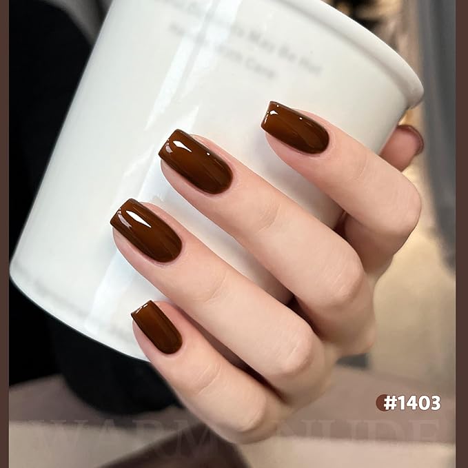 GAOY Nude Brown Gel Polish Set, 6 Neutral White Pink Skin Tones Colors Soak Off UV Light Cure Gel Polish Kit for Salon and Nail Art DIY at Home