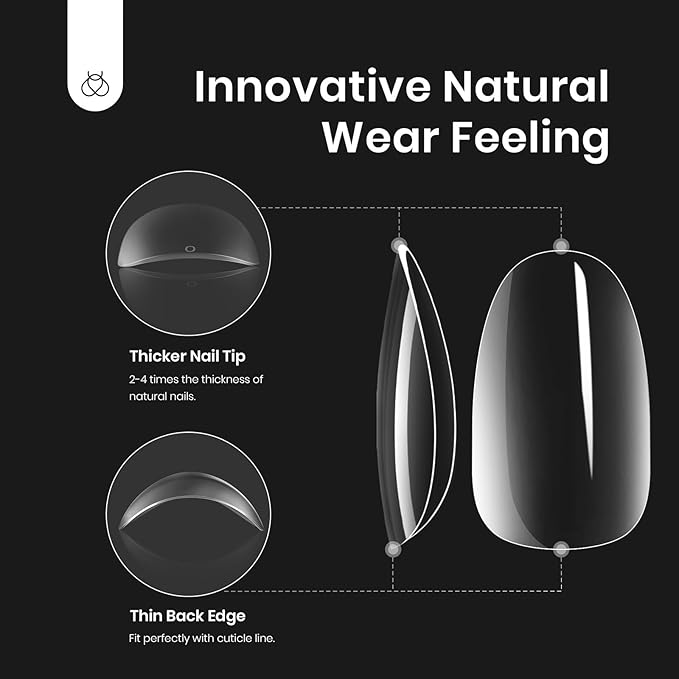 Beetles Gel Nail Kit Easy Nail Extension Set 240Pcs Soft Nail Tips Extra Short Oval Shape with 5 In 1 Nail Glue Gel and Uv Led Lamp Nail Art Home Manicure Set Acrylic False Nail Tips Kit