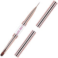 1Pcs Dual-ended Nail Design Brushes Rhinestone Handle Nail Art Liner Brush UV Gel Nail Polish Brush Rose Gold