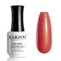 RARJSM Nude Glitter Gel Nail Polish Cherry Pink Tone Gold Rainbow Glitter Chunky Iridescent Sparkle Shimmer Diamond Transparent Gel Polish Single Bottle Soak off UV LED Cured for Home Salon Manicure