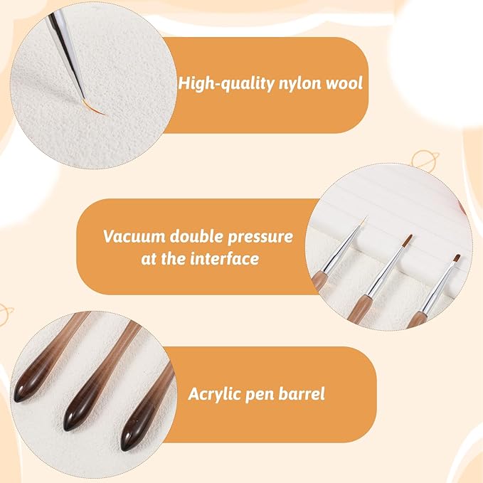 2PCS Nail Art Brushes, Flowers Drawing Pen Versatile Nail Drawing Pen NailTools Dual End NailPen Brush Acrylic Round Flat Painting for Petals Leaves and Intricate Art Designs