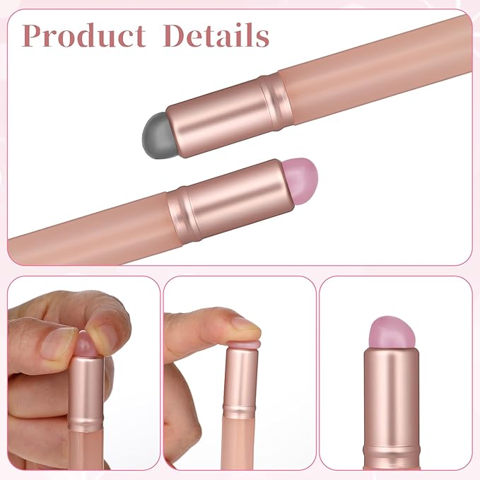 2PCS Ombre Nail Brush, Reusable Silicone Nail Gradient Brush Tools, Nail Painting Ombre Brushes, Nail Art Brushes for Ombre Nail, Gel Polish, Chrome Nail, Manicure DIY Tool