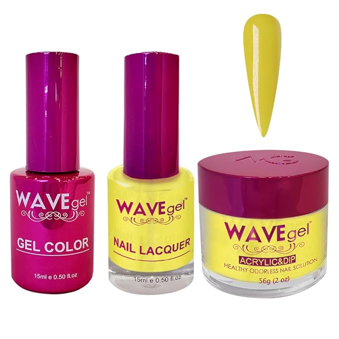 WAVEGEL Soak-Off Gel, Nail Lacquer & Acrylic/Dip Powder Matching Set - Princess Collection - #52 Sunlight Window