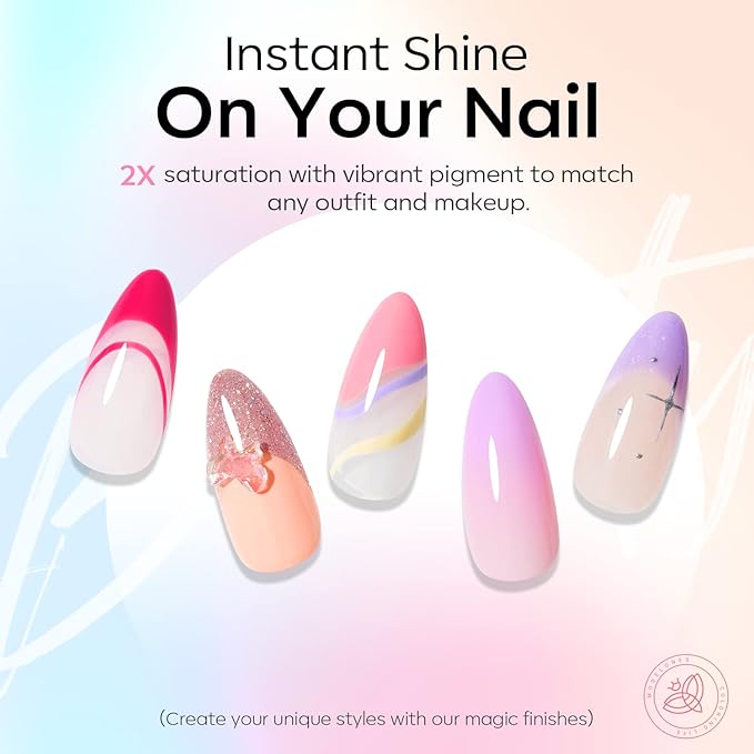 modelones 24Pcs Neon Gel Nail Polish Set, 20 Colors Rainbow Gel Polish Set with Glitter & Glossy & Matte Top + Base Coat Soak Off LED Nail Art Kit Salon at Home
