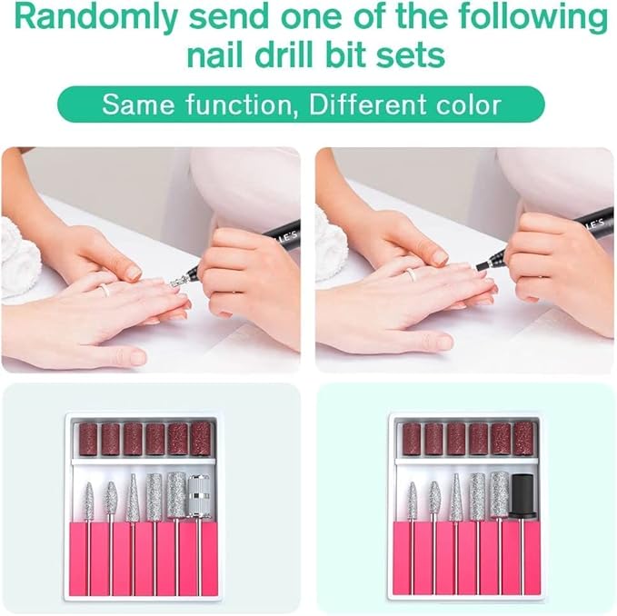 Professional Nail Drill Machine 30000 RPM Efile Electric Nail Filer Kit for Finger Toe Nails, Acrylic Gel Nails, Manicure Pedicure Drill with 6Pcs Nail Bits, 106Pcs Sanding Bands - Pink