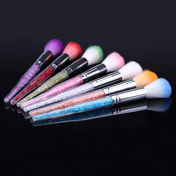 7 Pieces Soft Nail Art Dust Remover Powder Brush Cleaner for Acrylic and Makeup Powder Blush Brushes