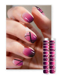 Semi Cured Gel Nail Strips | Built-In Gel Top Coat | UV Light Required | Salon Quality, Easy Application And Removal (Ethereal Purple Grid）