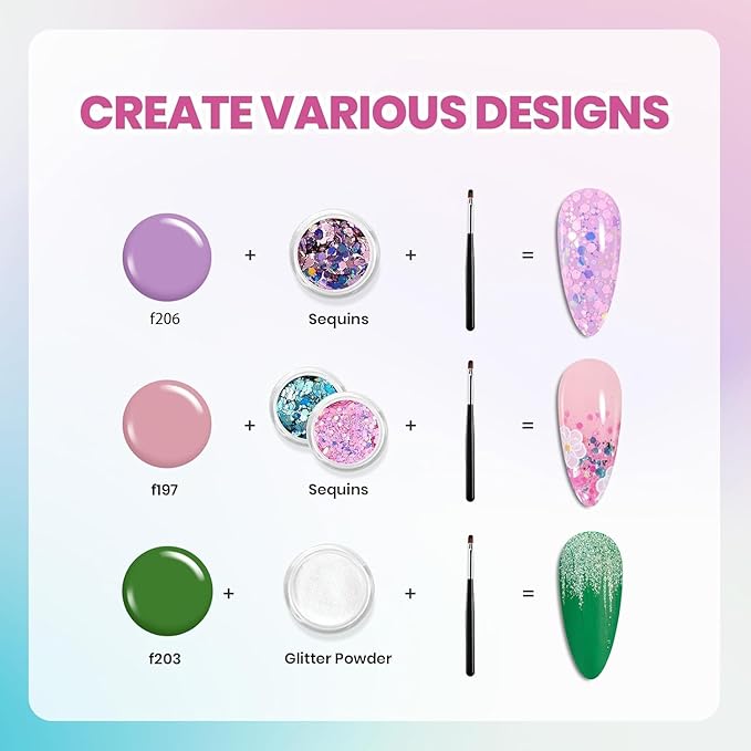 Beetles Gel Nail Polish Kit with U V Light - 34pcs Gel Polish Set 20 Colors Colorful Dreamscape Pro with Nail Tips & Base Matte Top Medium Coffin Press on Nails Accessories DIY Salon Gifts for Women