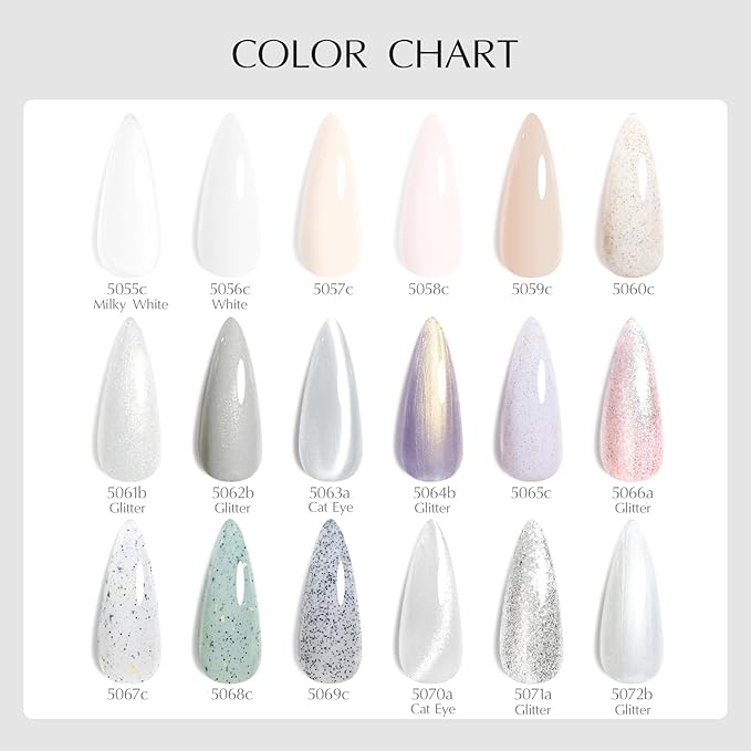 VENALISA V4 Gel Nail Polish Kit of 22 Pcs With Color Display Card Pink Nude White Glitter Cat Eye Gel Polish Set Soak Off Salon Nail Art DIY at Home Manicure