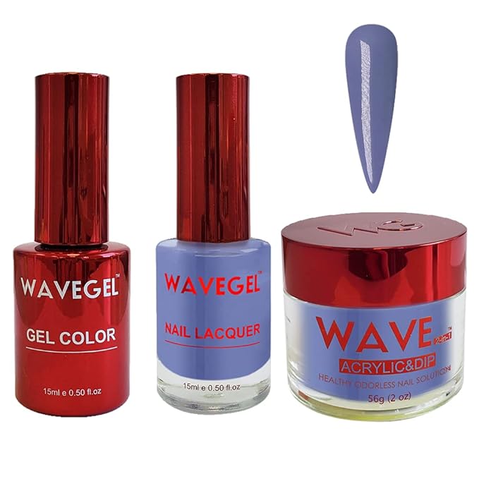 WAVEGEL Soak-Off Gel, Nail Lacquer & Acrylic/Dip Powder Matching Set - Queen Collection - #048 Amsterdam