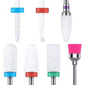 MelodySusie Ceramic Nail Drill Bits Set, 3/32'' (2.35mm) Professional Acrylic Nail File Drill Bit for Manicure Pedicure Cuticle Gel Nail Polishing 7Pcs