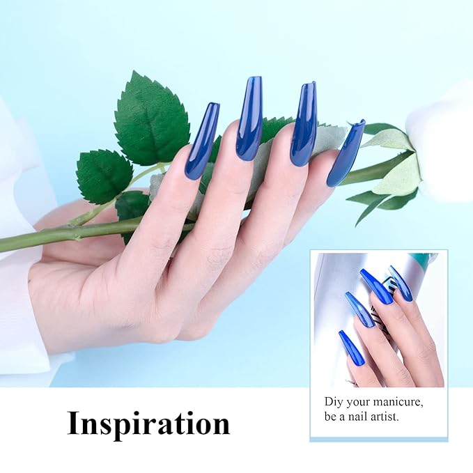 Imtiti Gel Nail Polish, 1 Pcs 0.5 Fl Oz Electric Blue Gel Polish Soak Off LED U V Nail Gel Polish Nail Polish DIY Nail Art Starter Manicure Salon Gel Nail Kit for Women Girls