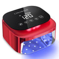 Cordless UV LED Nail Lamp, 60W Rechargeable Nail Dryer Gel Polish Light, Intelligent Auto Sensor LCD Display Curing Lamp, Portable 30 Beads LED Nail Light with 4 Timer Setting