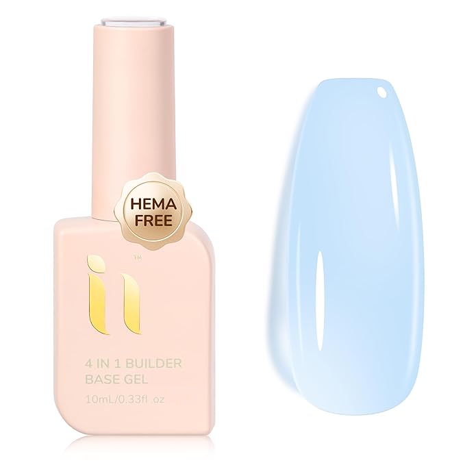 Hema Free Rubber Builder Base Gel Polish, for Reinforces Soft & Thin Nails, 10ml, Strengthens Damaged Thin Nails, Nail Salon at Home Long Lasting