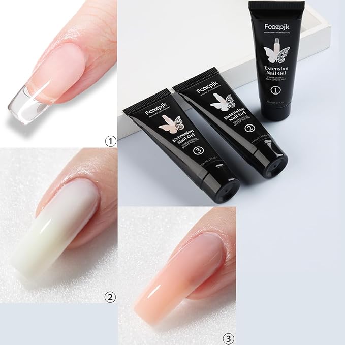 Poly Nail Gel Kit with Gold Nail Foil Flakes