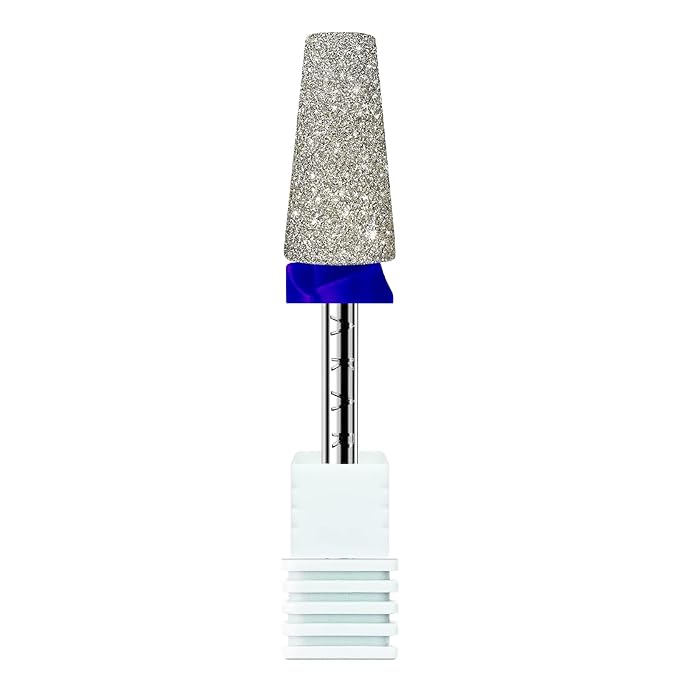 Makartt Electric Nail Drill Bits: Tapered Barrel Carbide Diamond Sanding Bit for Nail Prep Shaping, Upgrade Drill Tips with Cross Teeth & Dust-Proof Ring for Manicure Salon Cuticle Remove, M #150 Grit
