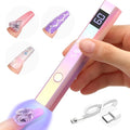 SAVILAND Handheld U V Light for Nails: 12W Portable Mini UV Light for Gel Nail 3 Timer Setting LED Nail Lamp 400mAh Rechargeable Type-c USB LCD Display Screen Nail Dryer for Home Personal DIY Self Use