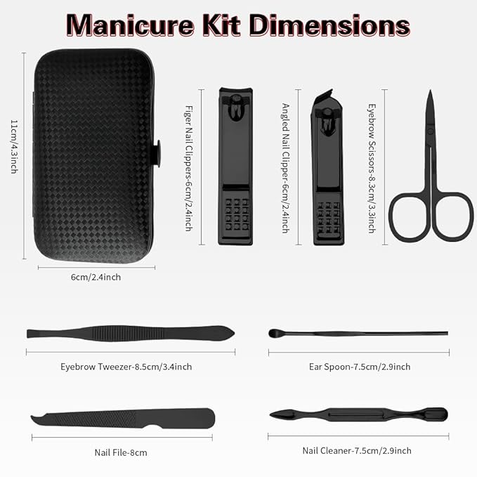 Manicure Set, Stocking Stuffers for Men, Nail Clipper Set, Manicure Kit, Travel Nail Grooming Kit, Stainless Steel Facial Manicure Pedicure Nail Care Tools, Easter Basket Stuffers for Teens Boys Men