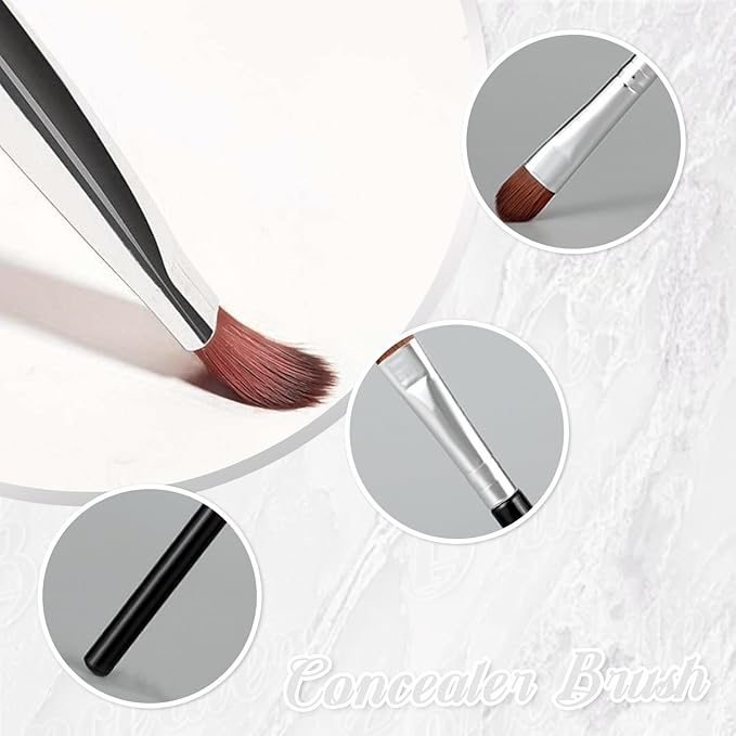 SILPECWEE 20PCS Nail Brush Set, Acrylic Nail Art Brush Ombre Brush Nail Paint Brush for Eyeshadow Eyebrows Eyeliner Makeup Nail Design Brushes Pen Manicure Tool - 132mm, Silver