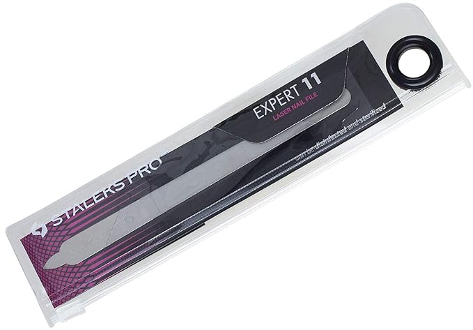STALEKS PRO Expert 11 Laser Nail File (155mm Straight with Handle) – Stainless Steel Manicure & Pedicure Tool