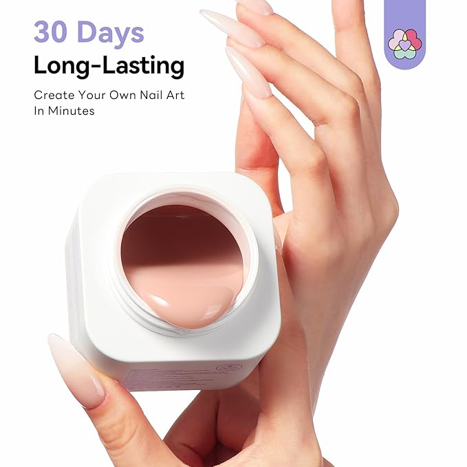 SAVILAND Extend Hard Gel for Nails: 120 g Large Capacity Builder Nail Gel Ultra Hard Sheer Nude 5-IN-1 Multifunctional Gel Nail Builder Base Strengthen Apex 30-Day Salon