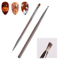 Laza 2pcs Nail Brushes, Nail Drawing brush for Petal and Butterfly Detailing,Double Ended Nails Art Brushes for French Lines and Nail Painting, Nail Art Tool Set for Manicure DIY Nail Design