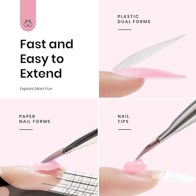Beetles Poly Nail Extension Gel Kit 12Colors Clear Pink Purple Brown Glitter Neutral Poly Nail Gel Kit Jelly Gel Quick Building Nail Enhancement Manicure Kit DIY New Year Gifts beetles vday gifts