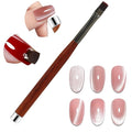2 IN 1 Acrylic Nail Brush with Magnet,Dual-Ended Nail Art Brush,Cat Eye Magnet for Nails Polish Brushes for Nail Art, Flat Brush for Home Use or Salon