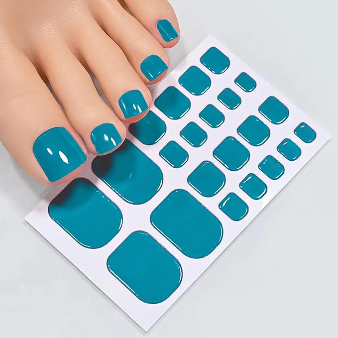 DANNEASY 440PCS/20 Sheets Toe Nail Stickers - Dusky Solid, Toenails Polish Strips Toes Nail Wraps for Women, UV Free | Easy to Stick | Adhesive Gel Toenail Strips with 1 File, 1 Cuticle Stick