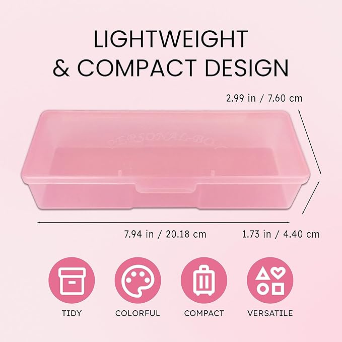 Beauticom Personal Box Storage Case for Professional Manicurist Nails Pedicure (Large Size) (40 Pieces, PINK)