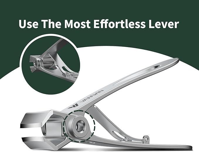 Nail Clippers for Men, Heavy Duty Large Toenail Clippers for Thick Nails for Seniors with Wide Opening, Ultra Sharp Slant Curved Blade Toe Nail Clipper for Thick Toenails and Ingrown Nails