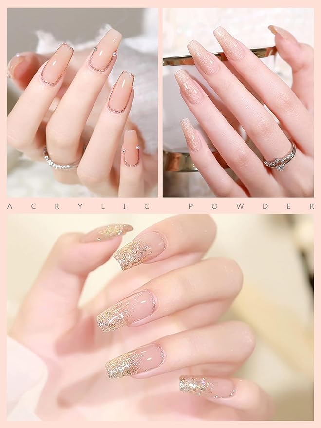 EBANKU Nude Acrylic Powder, 120g/4.23oz Acrylic Powder Large Capacity Professional Acrylic Nail Powder for Nail Acrylic Extension, Nail Carving, Long-Lasting, No Nail Lamp Needed