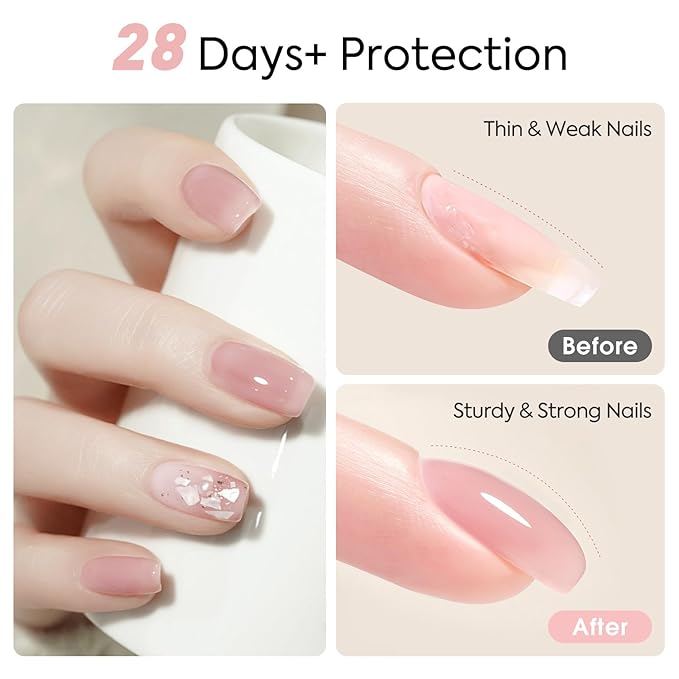 CANNI Quick Nail Builder Gel for Nails – 9ML Soft Pink Soak-Off Nail Strengthening Gel for Apex Building DIY UV LED Manicure
