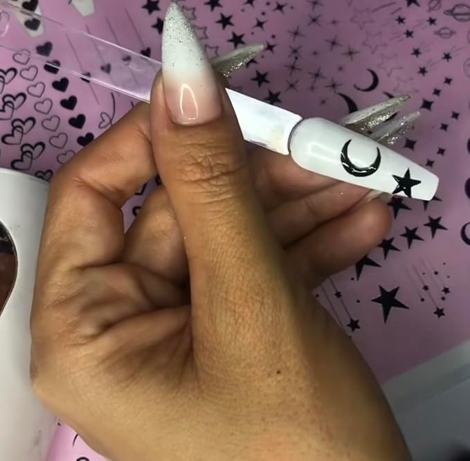 Gel & Acrylic Nail art Practice Sheet,Reusable Nail Art Training mat DIY Sticker Stencil Guide French Tip stiletto Nail Sculpting 3D Nail Design Worksheet Nail Tech Practice Gel X acrylic nails (4)