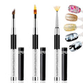 SILPECWEE 3Pcs Ombre Nail Brush Acrylic Nail Brush Set Nail Gradient Brushes Nail Painting Pens Nail Art Tools For Gel Nails Manicure Accessories