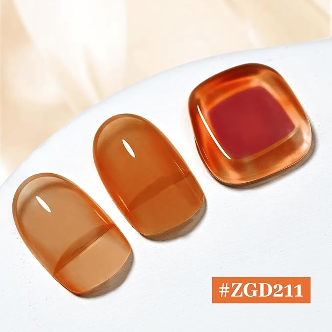 16.5ml Jelly Sheer Pumpkin Orange Nail Polish Large Volume Quick Dry Nail Polish, Long Lasting Shine, Fingernail Toenail Nail Art DIY Home Travel Nail Art Gift