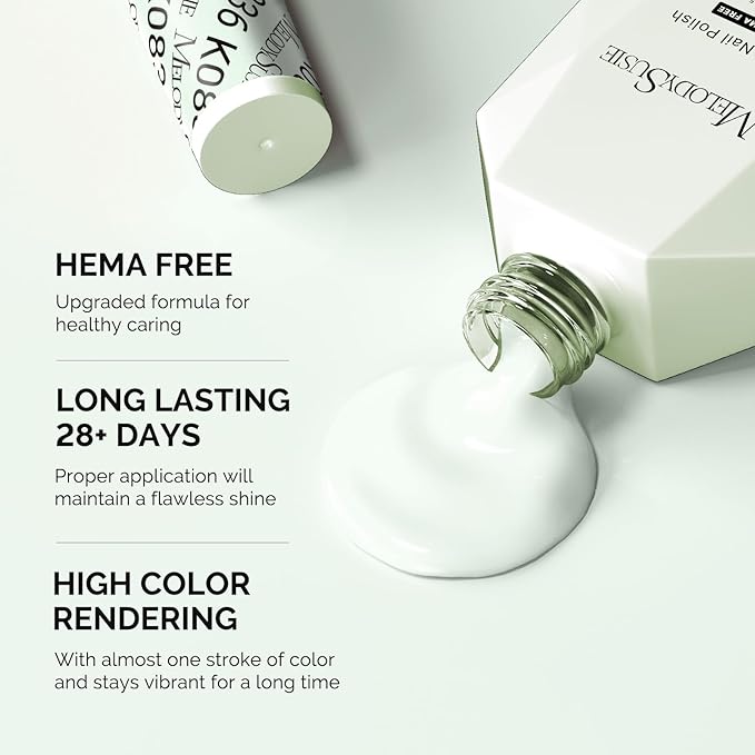 MelodySusie Hema Free Gel Nail Polish, 0.5 Fl Oz Thick Creamy Light Mint Green Gel Polish, Non-Toxic, Long Lasting, Soak Off UV Nail Polish, Manicure Nail Design Salon DIY Nail Art at Home K0836
