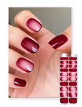 Semi Cured Gel Nail Strips | Built-In Gel Top Coat | UV Light Required | Salon Quality, Easy Application And Removal (Velvet Rouge Reverie ）