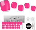 Semi Cured Gel Nail Strips – 32 Pcs Gel Pedicure Stickers - UV Nail Wraps for Toenails, Easy Application, Long Lasting, Salon Quality & UV Light Required - Pop Pink P