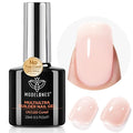 modelones Builder Nail Gel, Builder for Nails No Top Coat Needed, Sheer Nude Pink, C-Curve Sculpting, Glossy Jelly Finish Sheer Light Pink, No-Wipe, 9-in-One LED Lamp Cured Color Gel Polish